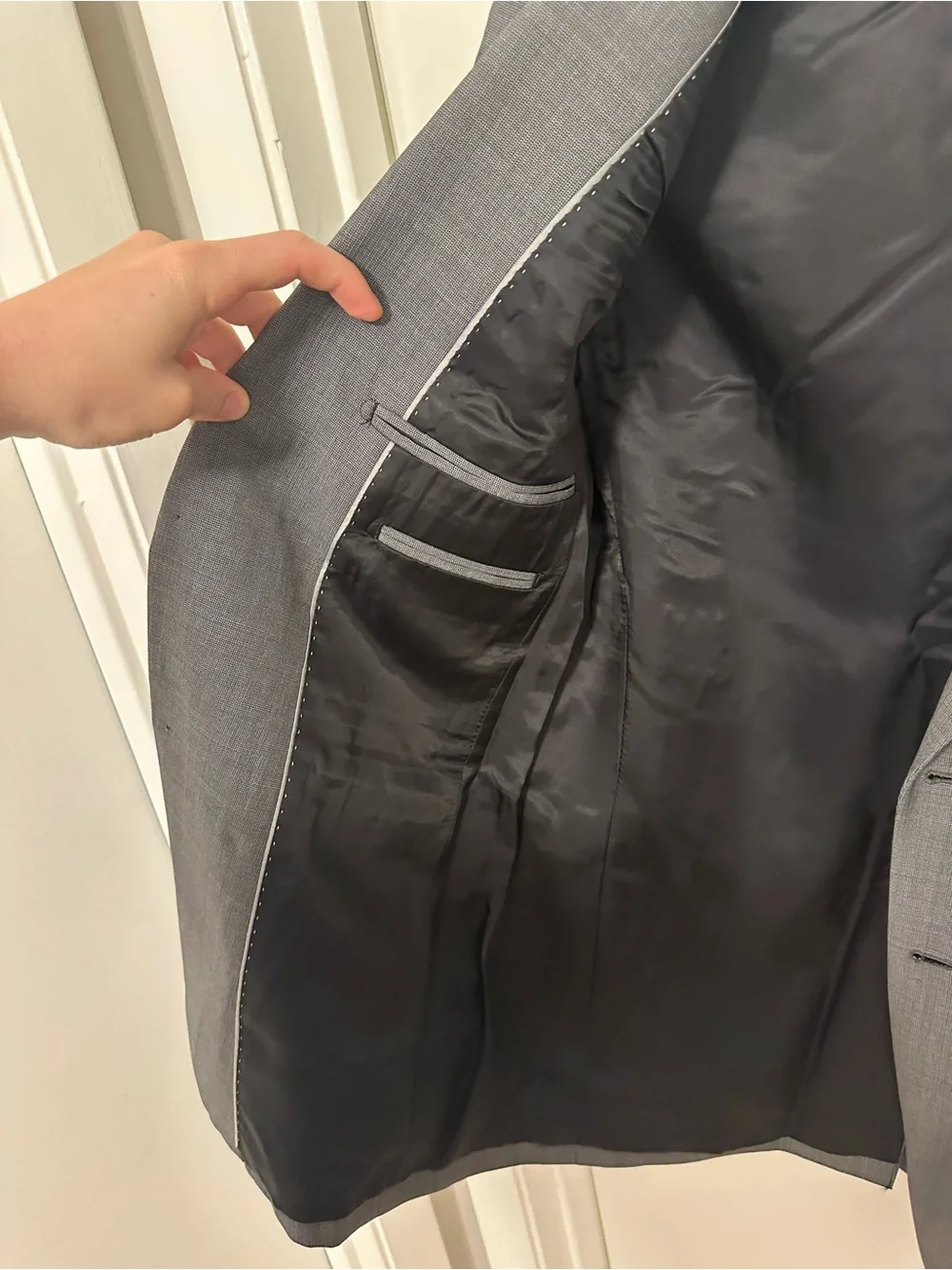 Theory 38R 100% Wool Light Grey Sport Coat Blazer